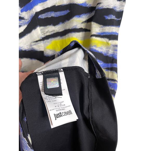 Just Cavalli Abstract Print Bodycon Mini Dress Multi Color Womans 42 - Picture 7 of 8